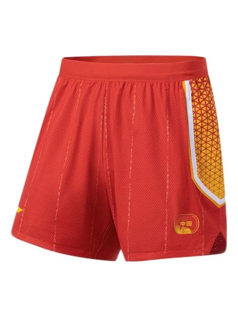 Li-Ning Graphic Basketball Shorts 'Red Yellow' AAPS479-2