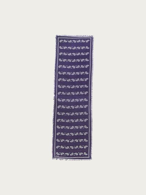 Rayon Fringe Stole (PECOS Paisley) - Purple