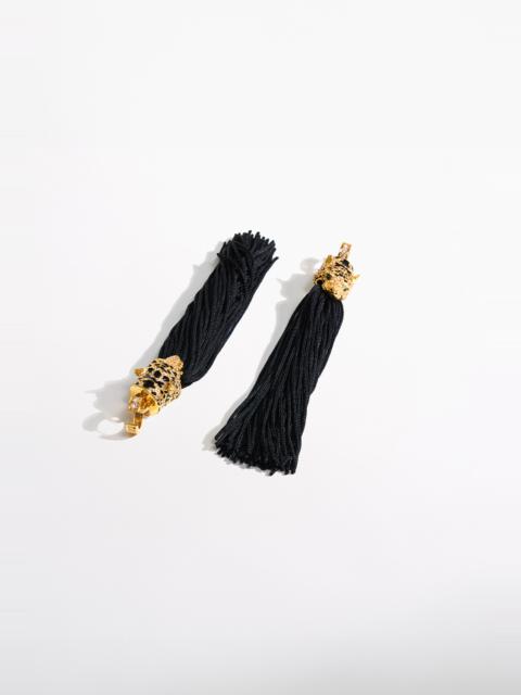 FIERCE FOLKLORE BLACK TASSEL EARRINGS