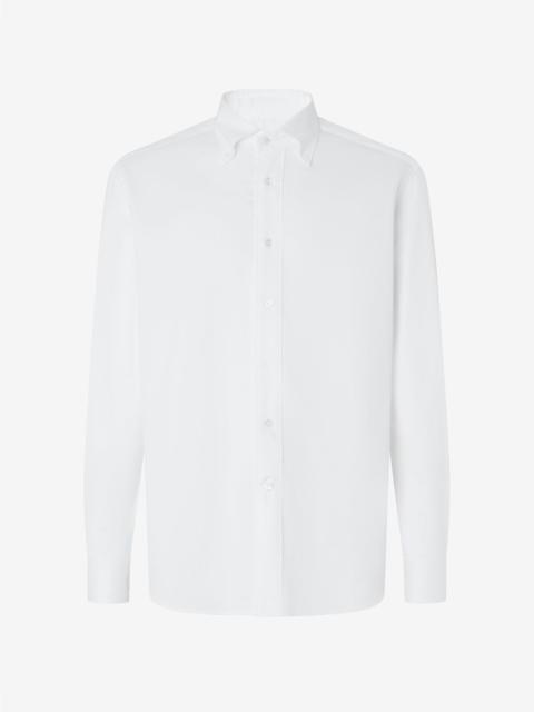 White honeycomb pure cotton shirt