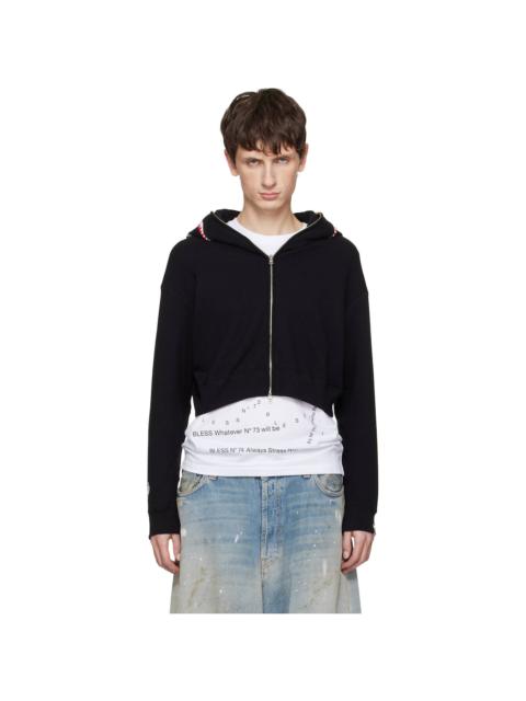 Black Shark Cropped Full Zip Hoodie