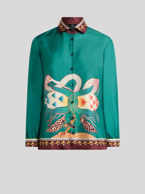 SILK SHIRT WITH ABSTRACT PRINT