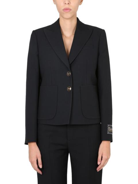 Single-breasted cady crêpe jacket