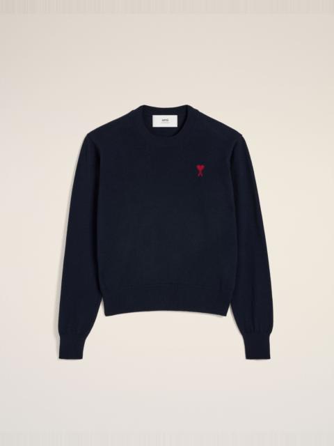 NAVY WOOL AMI DE COEUR CREW NECK SWEATER