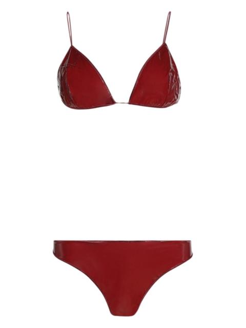 Microkini patent finish bikini set