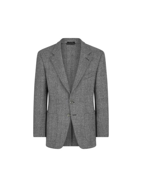 SHARKSKIN HERRINGBONE DOUBLE SPLITTABLE JACKET