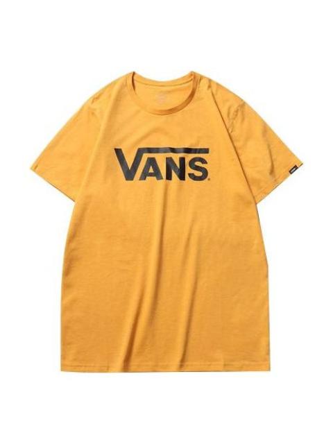 Vans Classic Logo Casual Sports Printing Short Sleeve Couple Style Yellow VN0A4MM650X