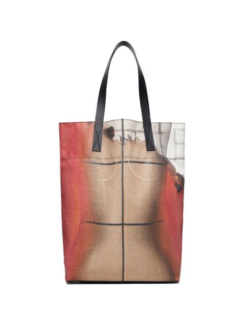 Mutlicolor Coated Canvas Printed Fire Tote