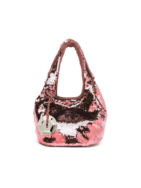 mini sequinned tote bag
