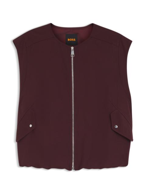 ZIP-FRONT WAISTCOAT IN TWILL
