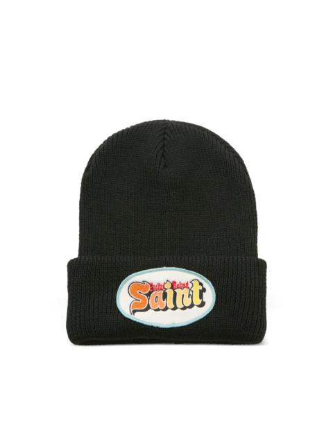 logo-patch beanie hat