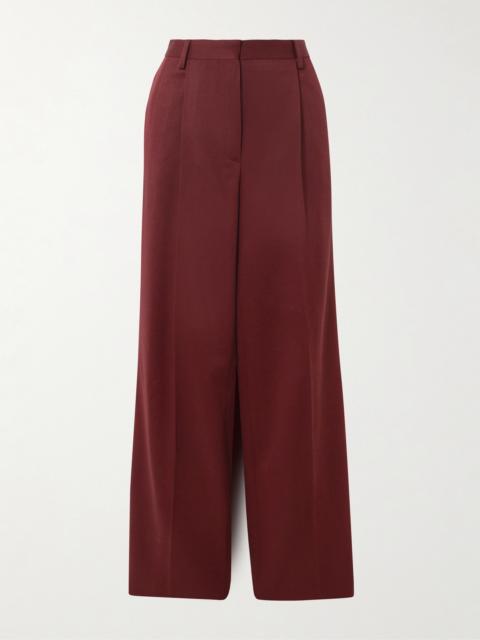 Pleated Wool-twill Wide-leg Pants