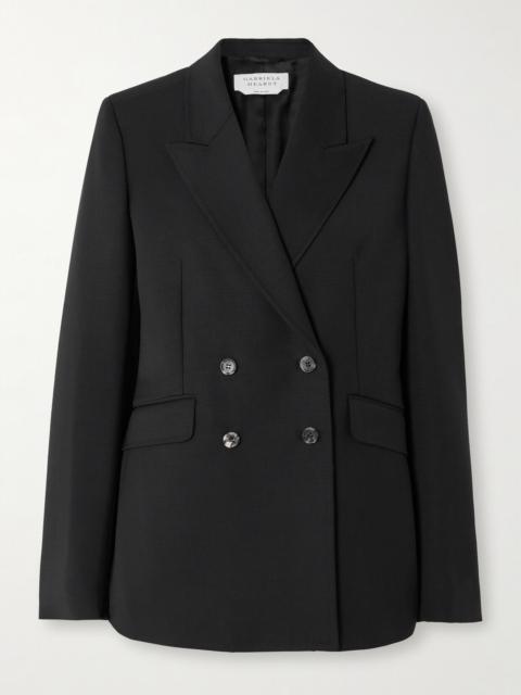Angela Double-breasted Wool-crepe Blazer
