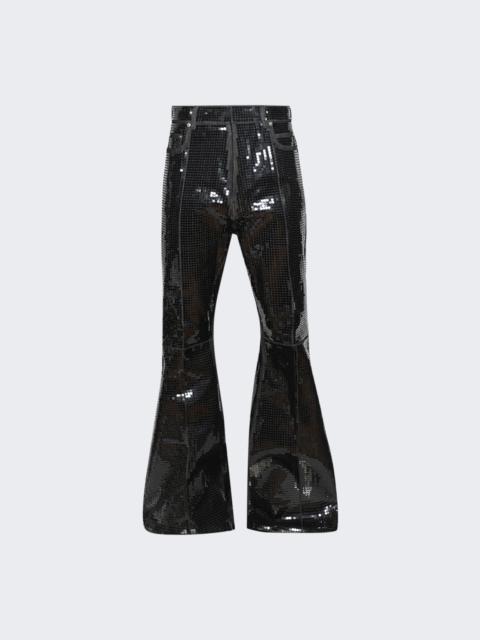Pantaloni In Denim Ricamati Bolan Bootcut Black And Black