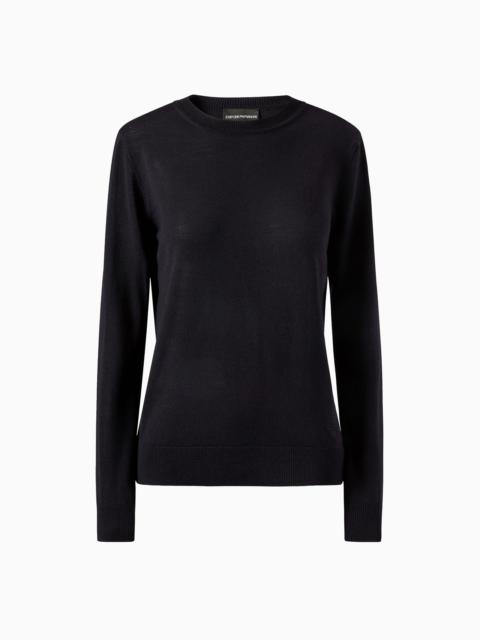 CREW-NECK JUMPER IN PURE VIRGIN WOOL