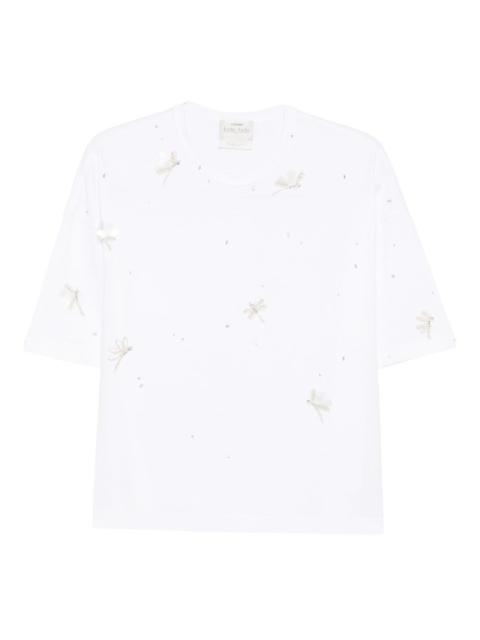 dragonfly embellished short-sleeved T-shirt