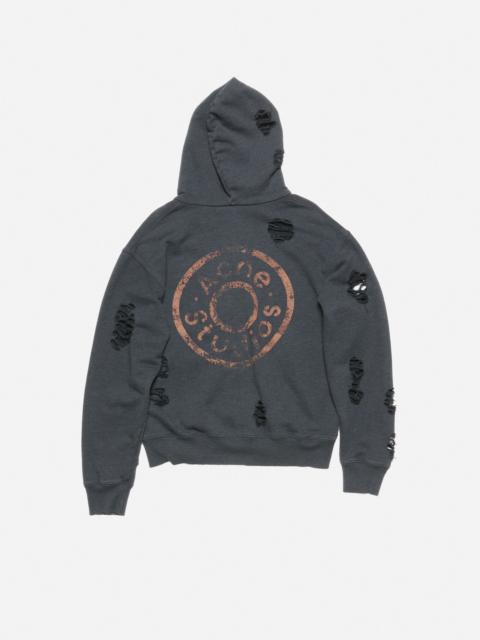 Hooded zipper sweater - Black melange