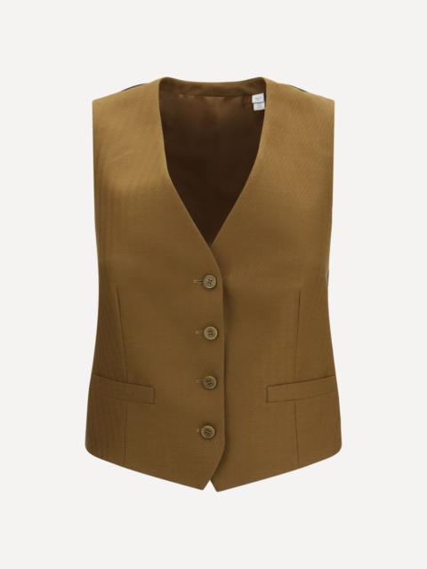 Textured wool and mohair sleeveless Vest