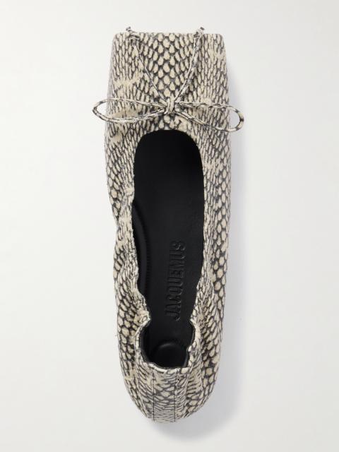 Snake-effect Leather Ballet Flats