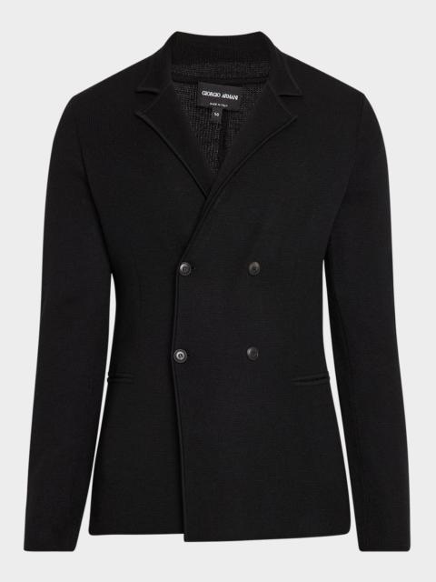 Men's Wool-Cashmere Rib Stitch Blazer
