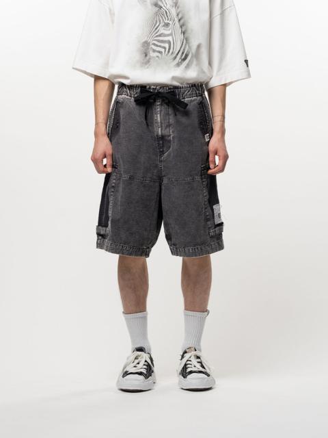 Cotton Satin Cargo Shorts