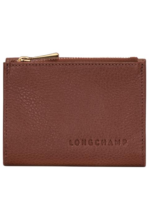 Le Foulonné Compact wallet Coffee - Leather