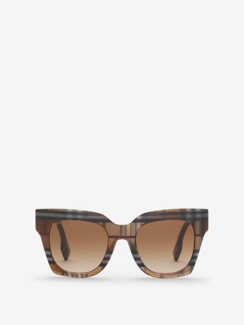 Check Bio-acetate Square Frame Sunglasses