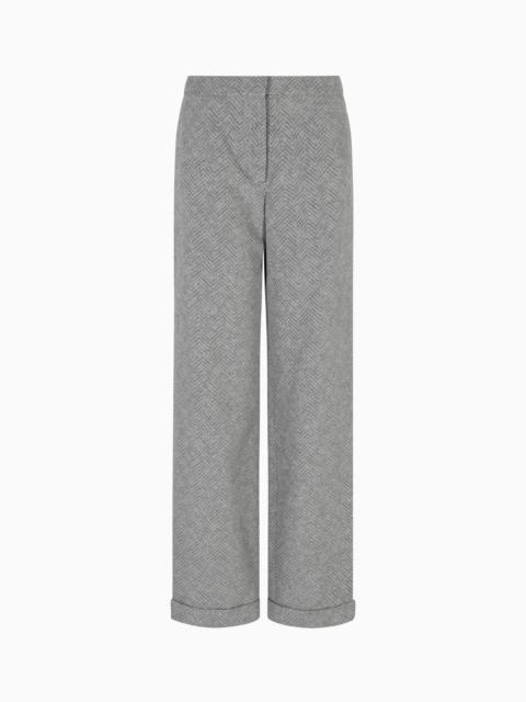 ICON CHEVRON VISCOSE-BLEND TROUSERS