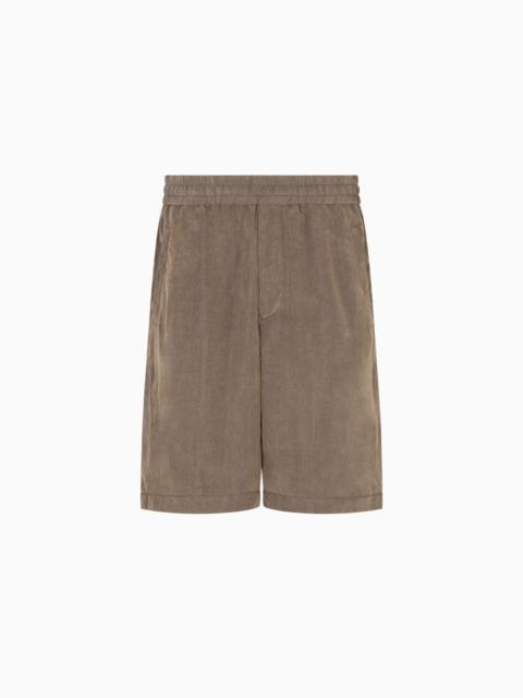 WASHED LYOCELL CANVAS BERMUDA SHORTS