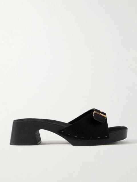 Britt Buckled Calf Hair Mules