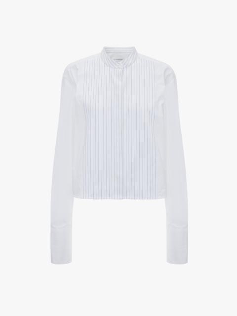 Cropped Tux Shirt In White