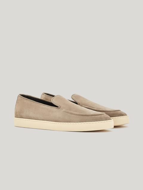 BROWN SUEDE LOAFERS WITH RUBBER SOLE