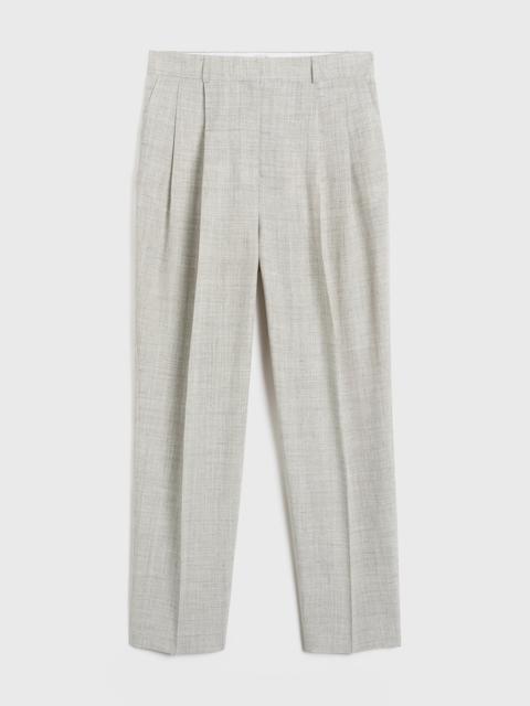 Double-pleated tailored trousers oat melange