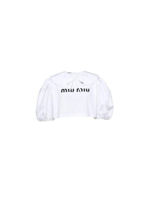 Cropped blouse with printed logo