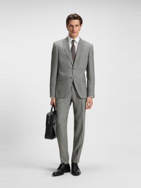 TWO-PIECE REGULAR-FIT SUIT IN PATTERNED STRETCH CLOTH