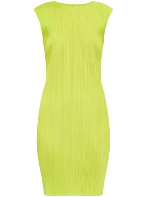 plissé sleeveless minidress
