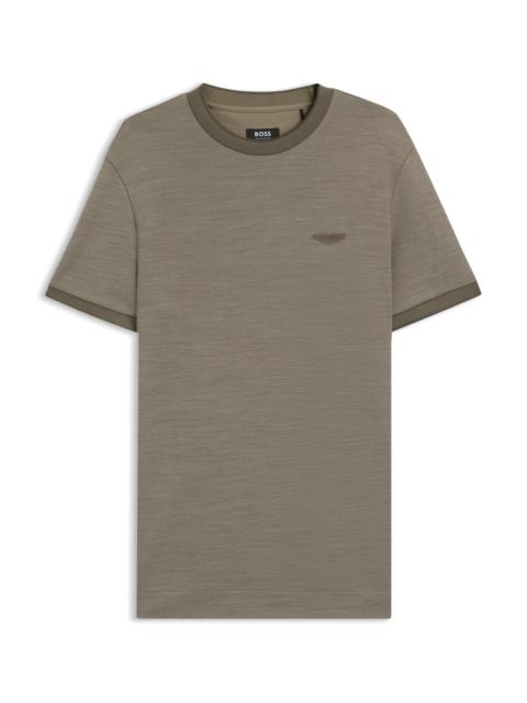 BOSS X ASTON MARTIN T-SHIRT IN WOOL-COTTON JACQUARD
