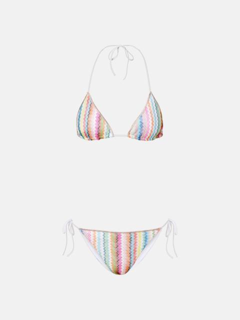 Zig Zag lamé bikini
