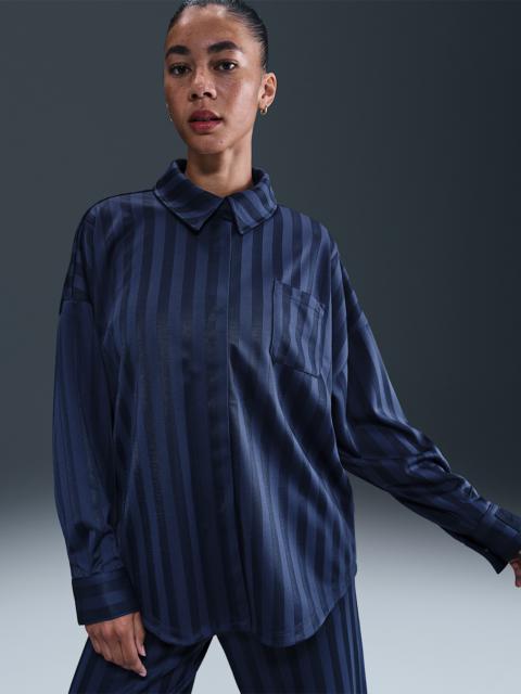 Nike Sportswear Women's Oversized Jacquard Striped Button-Down Shirt