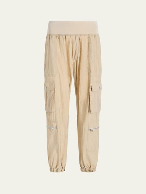 Genevive Satin Cargo Jogger Pants