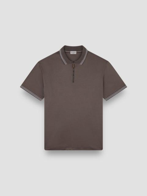 X-SOFT INTERLOCK COTTON POLO SHIRT WITH STRIPED PROFILES