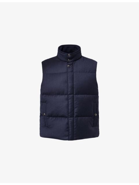 High-Neck Relaxed-Fit Wool And Cashmere-Down Gilet