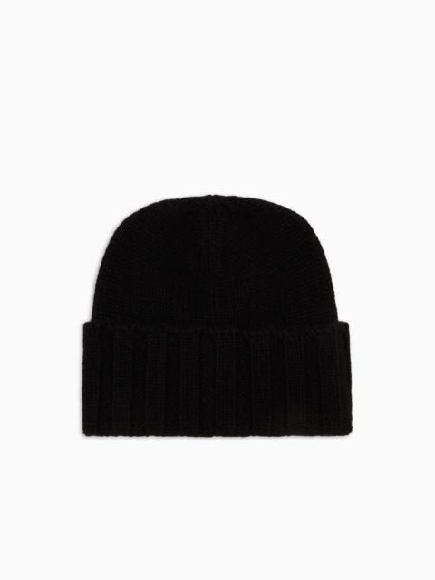 Ribbed cashmere beanie