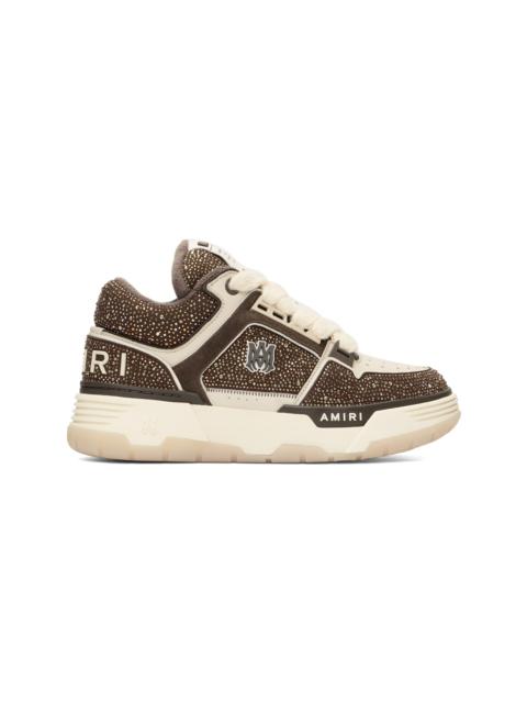 Brown & Beige Crystal MA-1 Sneakers