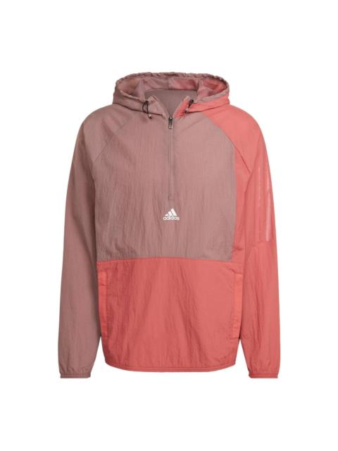adidas Colorblock Sports Gym Hooded Jacket Pink HZ9708