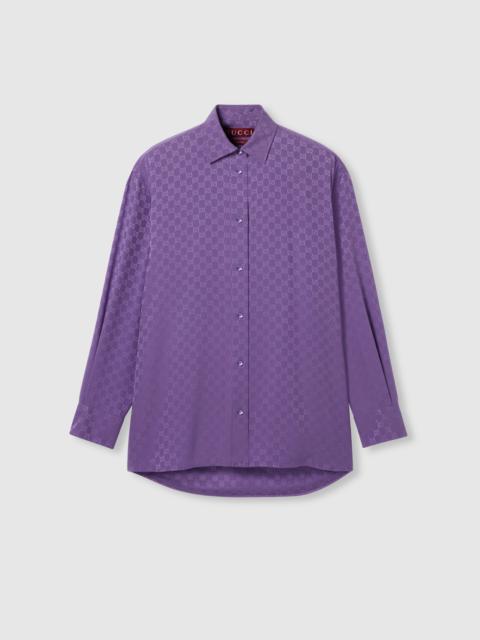 GG silk jacquard oversize shirt