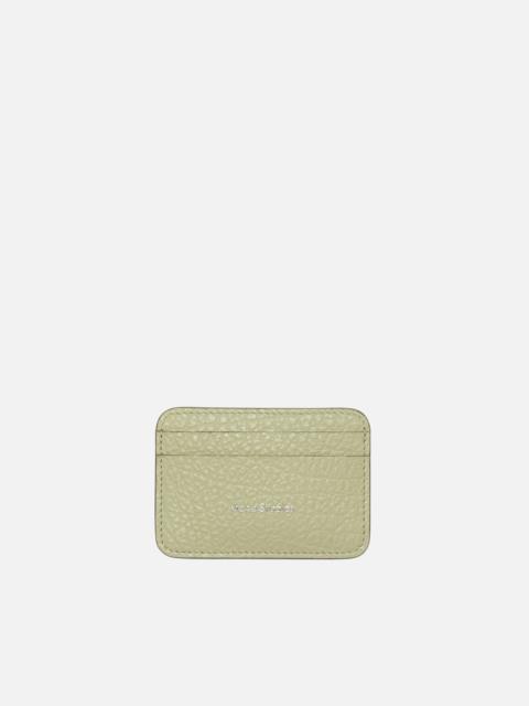 Leather card holder - Sage green/herb green