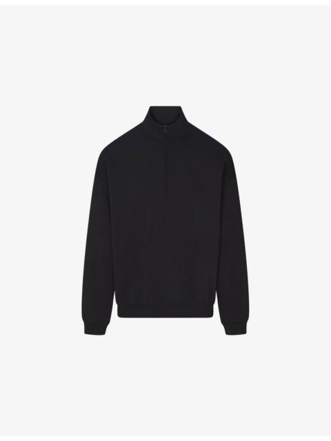Funnel-Neck Half-Zip Cotton-Blend Sweatshirt
