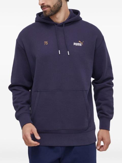 logo-embroidered graphic hoodie
