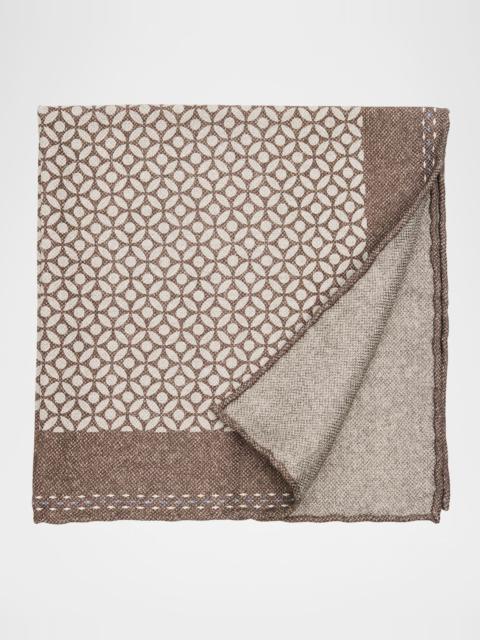 Men's Geometric-Print Silk Pocket Square